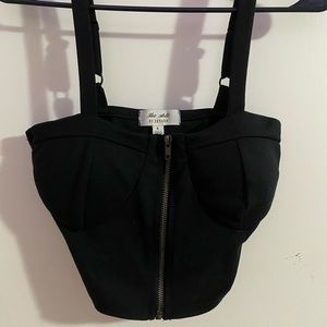 Zip up crop top